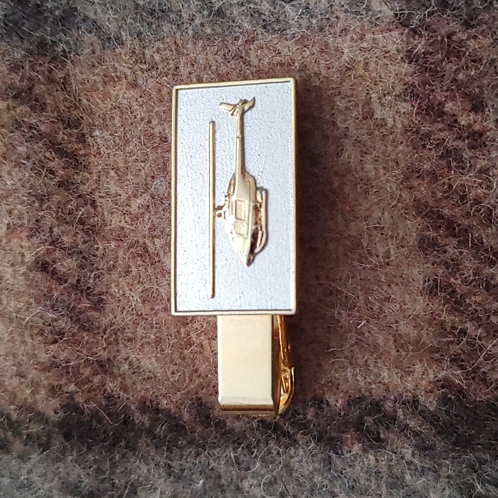 Vintage Two-tone Helicopter Tie Bar/Clip